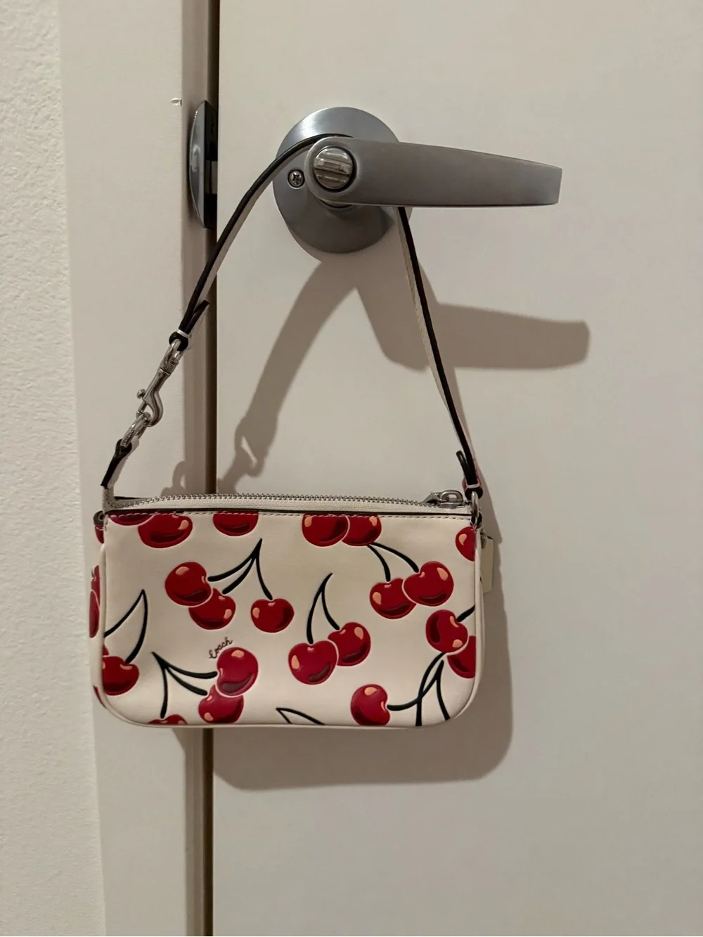 Coach Cherry-Print Wristlet - White and Red